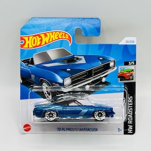 1970 Plymouth Barracuda - Hot Wheels Roadsters, Diecast convertible american car, Miniature oldtimer vehicle, Collectible Mattel toy