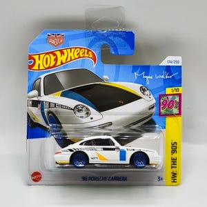 1996 Porsche Carrera - Hot Wheels The 90's, Diecast rare Germany made car, Miniature vintage replica, Collectible Mattel vehicle, Gift idea