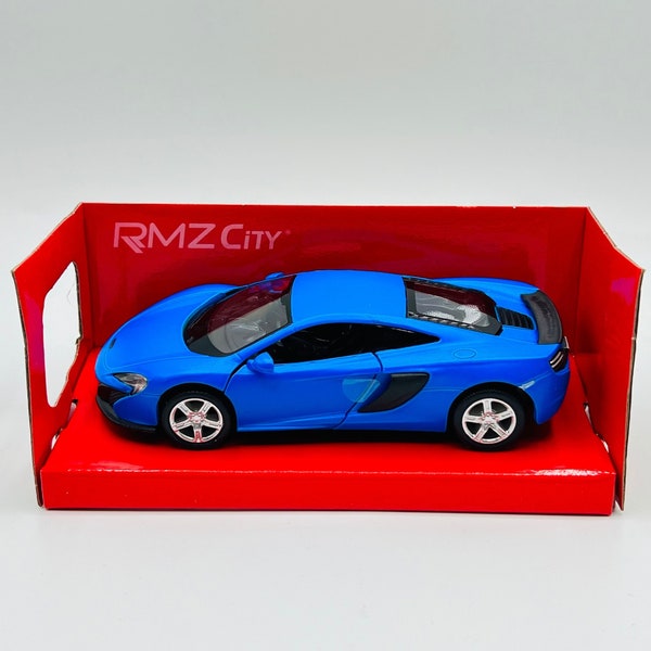 McLAREN 650S - RMZ City 1:46 scale model, Diecast exotic racecar, Collectible rare display replica, Miniature blue sportscar, Gift idea