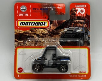 Polaris Ranger Miniature - 1:64 Matchbox UTV, Off-Road adventure collectible, Diecast utility task vehicle, Alloy rough terrain buggy