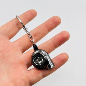 Car Turbo Keychain, Whistle Turbo keyring, Car part pendant, Metal turbine keyholder, Whistling turbo keyring for car enthusiasts, Gift idea