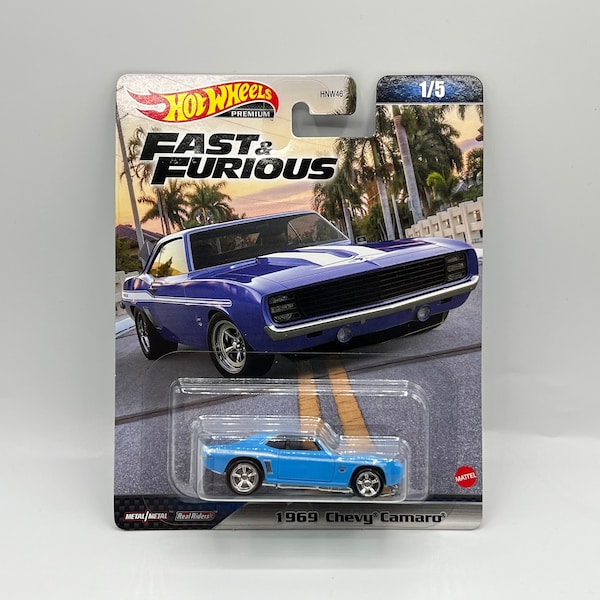 1969 Chevy Camaro - Hot Wheels Premium, Fast & Furious rare find diecast muscle car, Miniature American vehicle, Collectible Mattel toy