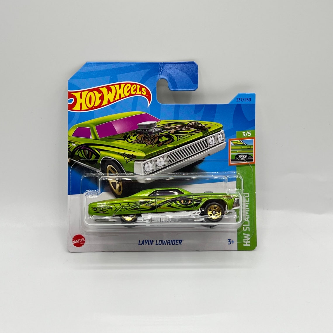Layin' Lowrider Hot Wheels Slammed Edition, Iconic American Car With Hydraulics, Diecast Low ...