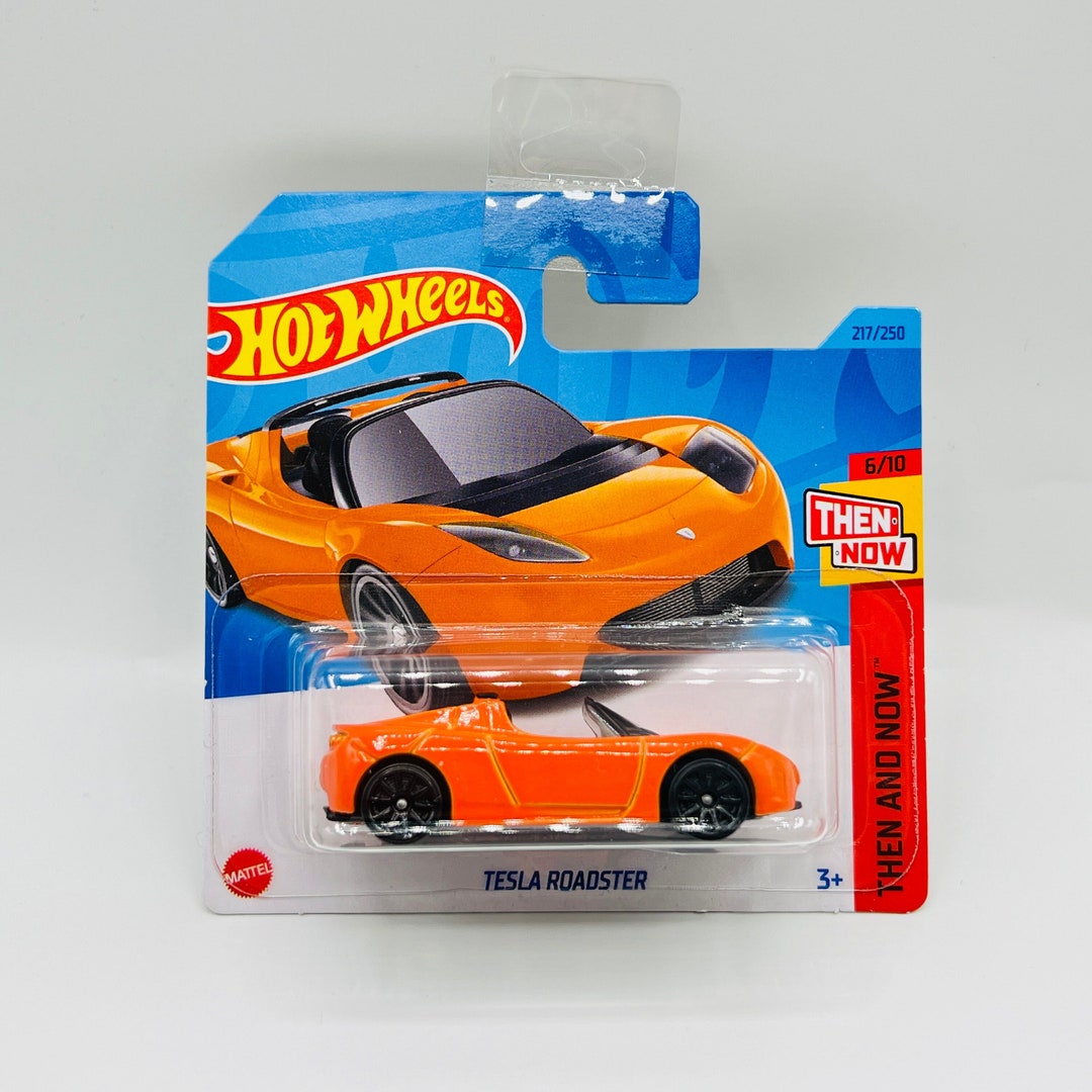 Tesla Roadster Hot Wheels Then and Now, Diecast Rare EV Convertible