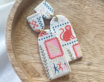 Coastal earrings, vacation, beachy, bright jewelry, accessories for women, tropical, Caribbean, ocean, shores, birthday present, for girls