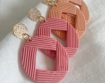 Orange statement earrings, pink, coral, jewelry for women, accessories for girls, for summer, ear ring
