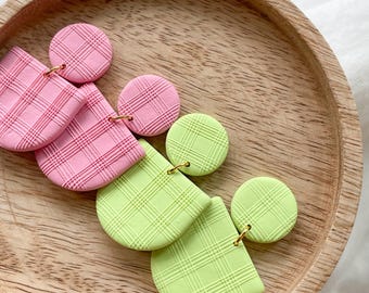 Pink earrings, lime green, 80s outfit, summer, gifts for women, accessories for ears, jewelry for girls, Mother’s Day gifts, girly, electric
