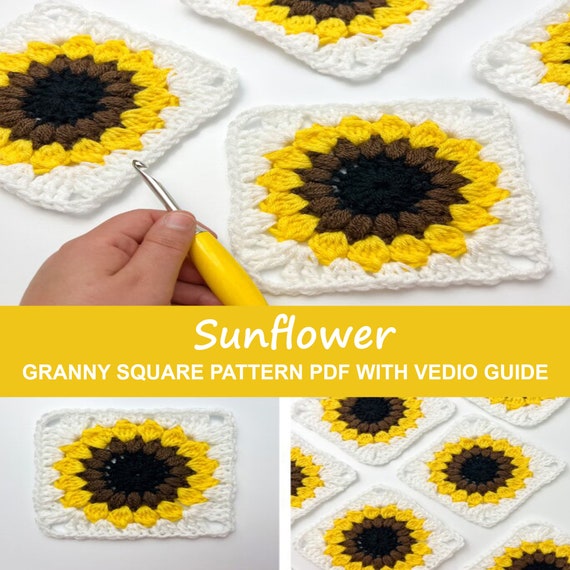 Sunflower square online crochet pattern