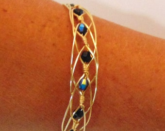 Braided Wire Bracelet with Beads