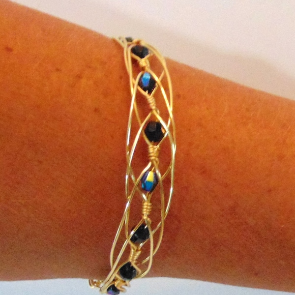 Braided Wire Bracelet with Beads