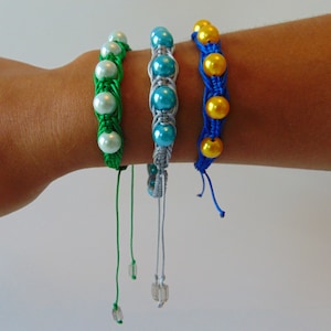 Macrame Herringbone Beaded Bracelet