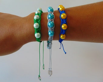 Macrame Herringbone Beaded Bracelet