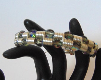 Wire Coiled Beaded Bracelet