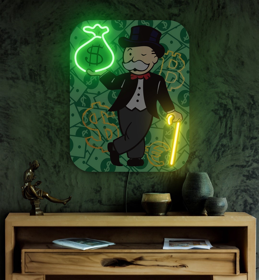 Monopoly Man Neon Sign Monopoly Neon Sign Monopoly Art - Etsy