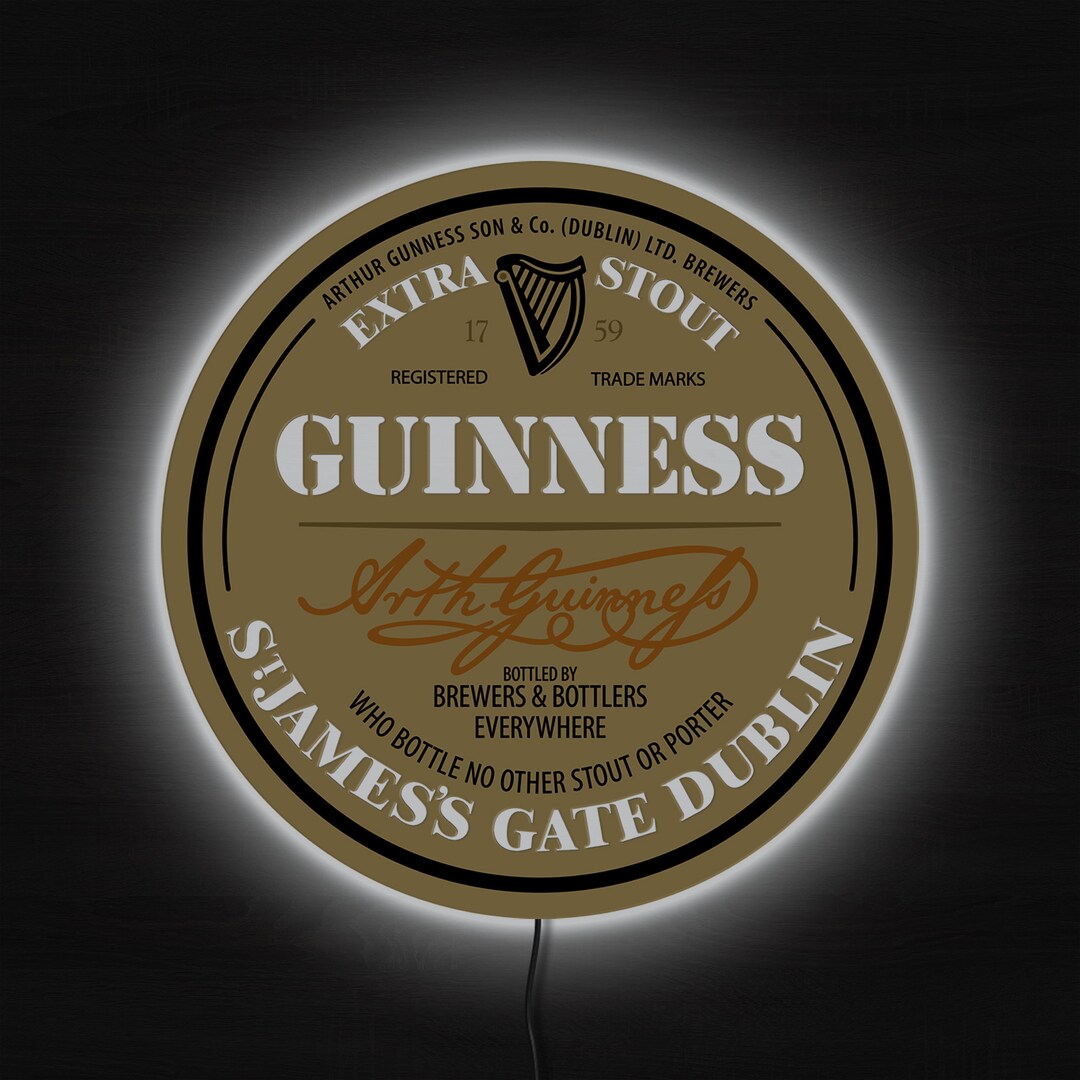 Guinness Led Sign Guinness Neon Sign Guinness Light Sign Etsy