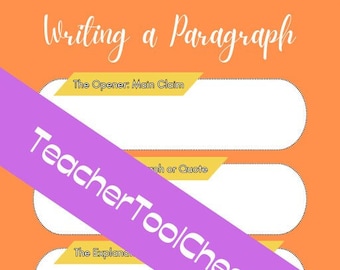 Paragraph Writing Guide 5th-8th Grade Worksheet Essay Planner Tool