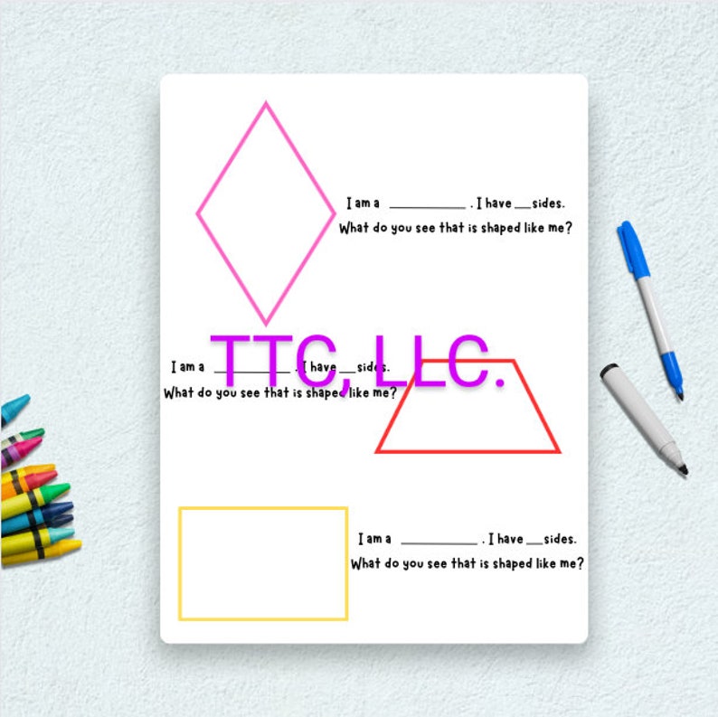 Fill In The Shape Kindergarten Pre-k Shapes Worksheet - Etsy