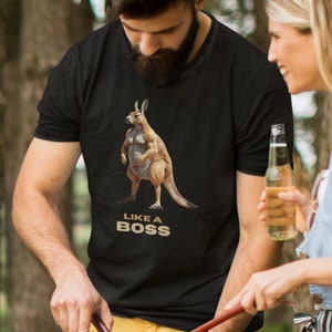 Like a Boss Känguru T Shirt Känguru Shirt für Papa wie ein Boss Shirt