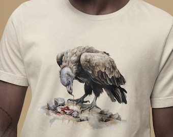 Gam T-shirt med fågelmotiv