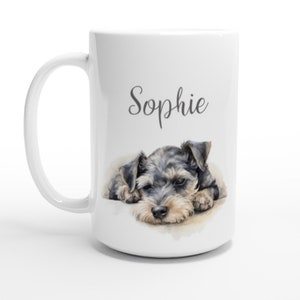 Personalized Schnauzer mug porcelain enamel coffee tea latte mug cup for Schnauzer lovers