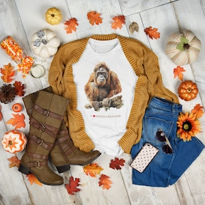 Orangutan T shirt I love redheads tshirt for orangutan lover gifts funny redhead shirt