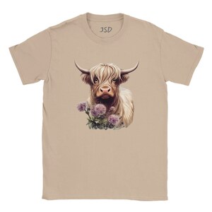 Highland cow tshirt Scottish cow T shirt Scotland thistle tee