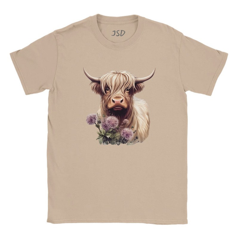 Highland cow tshirt Scottish cow T shirt Scotland thistle tee
