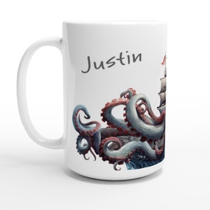 Personalized kraken mug porcelain enamel coffee tea latte mug cup for kraken lovers
