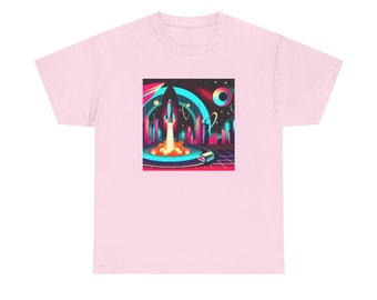 Cool Rocket Ship Takeoff Sci Fi Tee