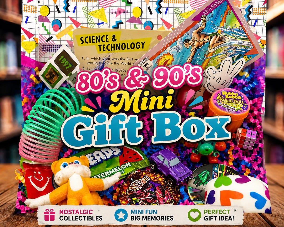 80s 90s Mini Nostalgic Box, Retro Toy Collection, Childhood