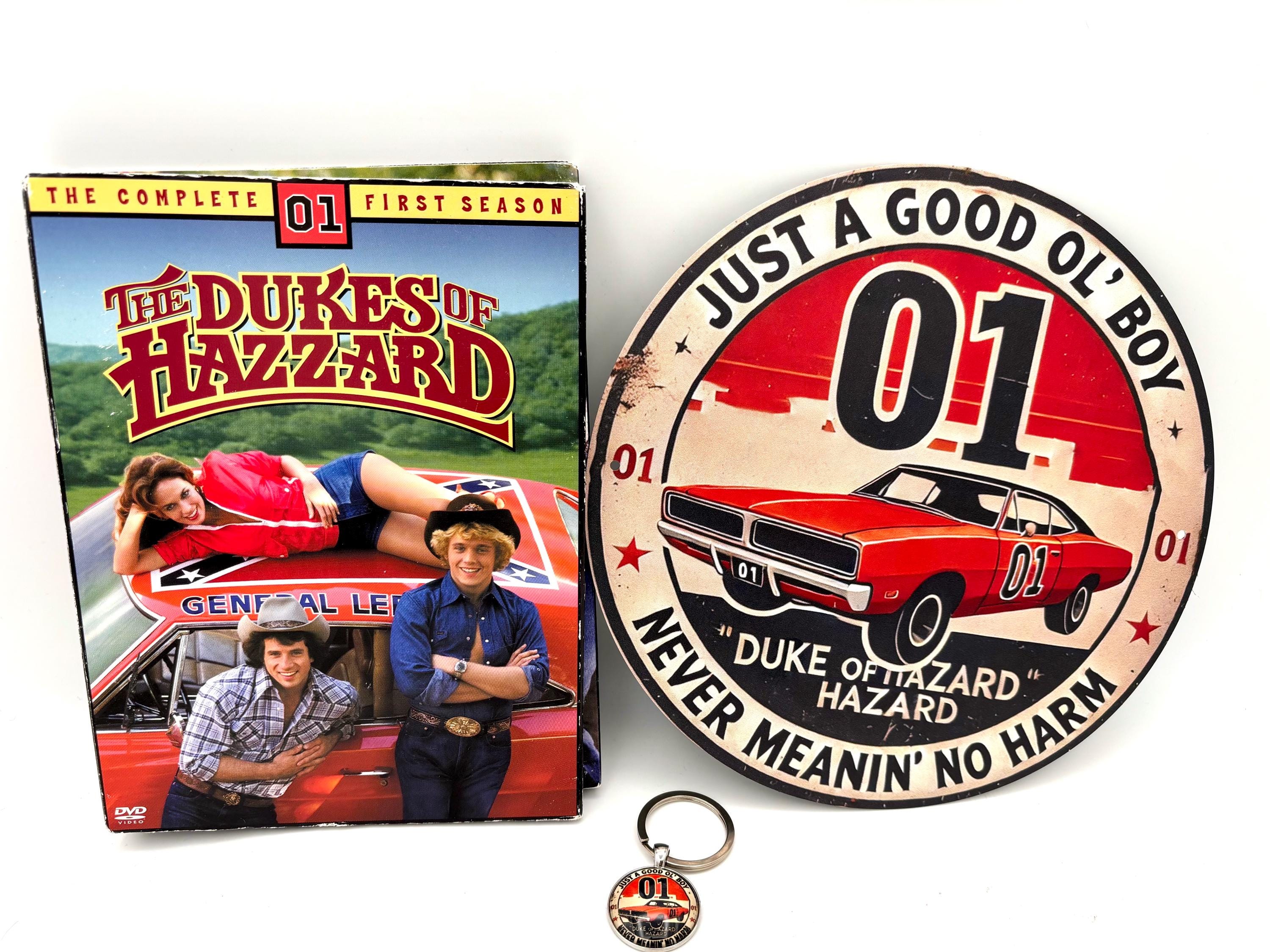 Dukes of Hazzard Fan Gift Set, Season 1 DVD, General Lee Sign