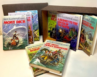 Vintage Illustrated Classics Book Set, Literary Treasures