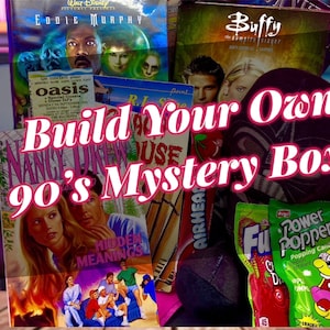 Construisez votre propre boîte mystère des années 90 ! Boîte cadeau personnalisée, boîte mystère personnalisée, cadeau vintage, cadeau d'anniversaire nostalgique, fête à thème des années 90