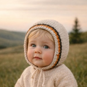 Handmade Crochet Merino Wool Pixie Bonnet: Newborn Photo Prop