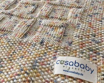 Organic Cotton Baby Blanket – Handmade Earthy Neutral Crochet Blanket – Natural Crib or Stroller Blanket – Gender-Neutral Newborn Gift