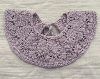 Modèle de col au crochet en coton bio lilas, col en dentelle brodée en tricot pour accessoires au crochet, cadeau crochet amovible moderne