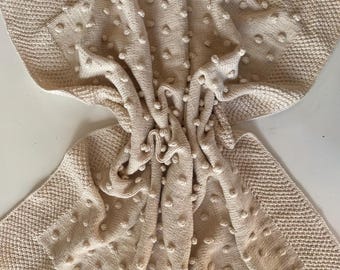 Cream Popcorn Knit Baby Blanket – Organic Cotton Textured Blanket for Crib or Stroller – Gender Neutral Newborn Gift – Handmade Cozy Wrap