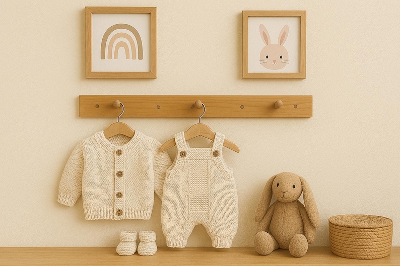 Tiny and cute neutral cream hand knit newborn set of button down cardigan, romper, and booties, made of organic cotton yarn. Perfect little newborn, baby shower, christening, baptism gift for moms and mommy to be
