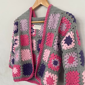 Handmade Granny Square Crochet Hoodie: Boho Toddler Cardigan