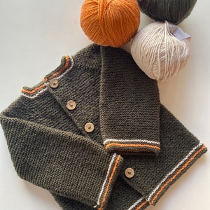 Grüner Handwerker-Strickpullover, Wollmischung Kleinkind-Strickjacke, Baby-Strickpullover mit Knöpfen, modische Kinder-Strickjacke, Kleinkind-Strickkleidung Bild 4