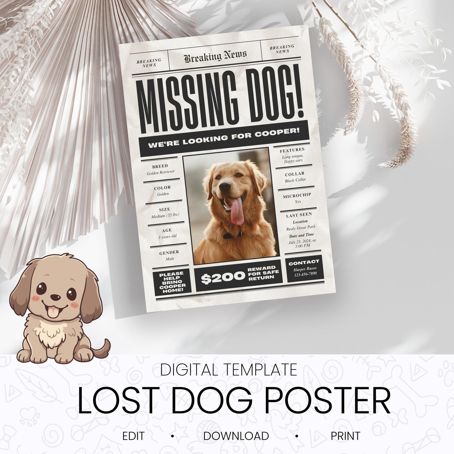 Lost Dog Poster / Digital Poster / Printable / Instant Download ...