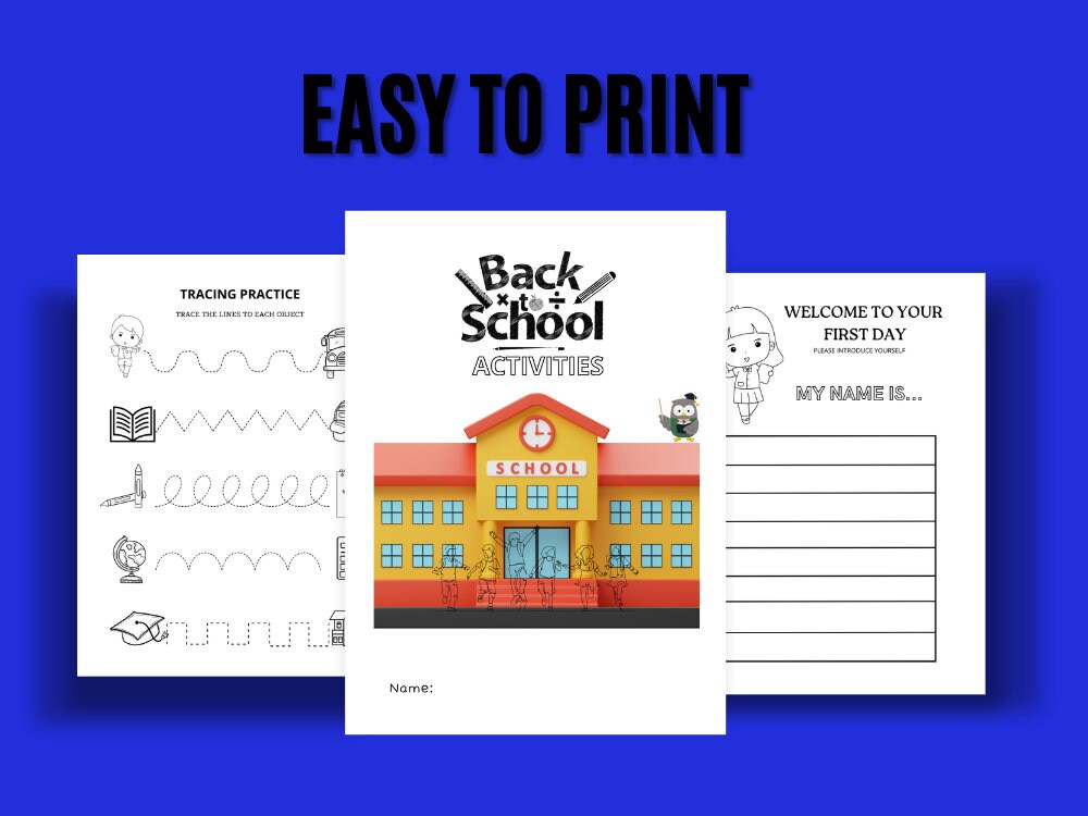 Printable Preschool Worksheets Activity and Coloring Back to School
