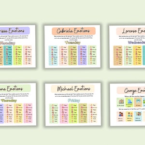 Editable Daily Emotion Chart Kindergarten Preschool Homeschool ...
