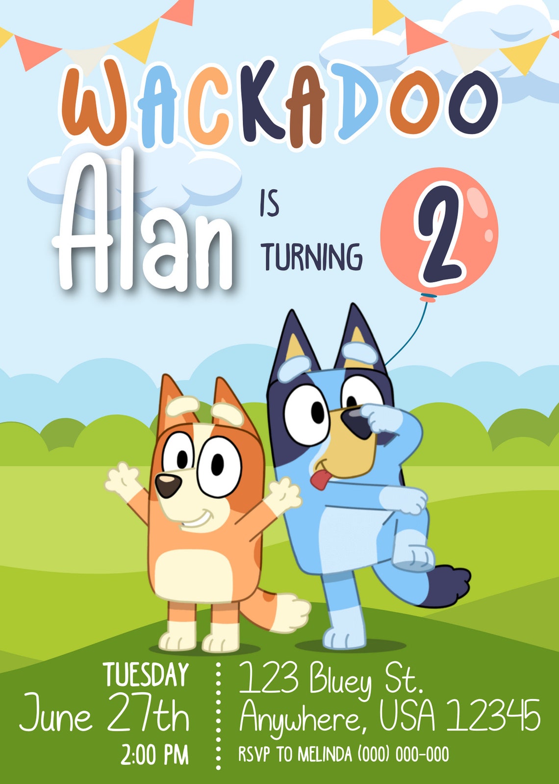 Bluey Birthday Invitation Template Etsy Bluey Birthday Invitation Template Etsy