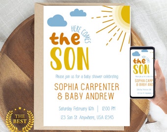 Here comes the Son Baby Shower Digital Download