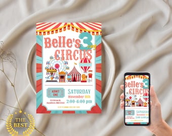 Circus Birthday Invitation Template