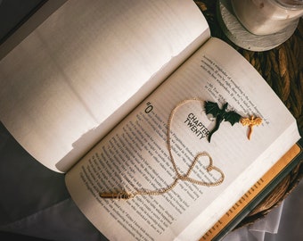 Handmade Dragon Bookmark: Polymer Clay Fantasy Bookmark with Chain