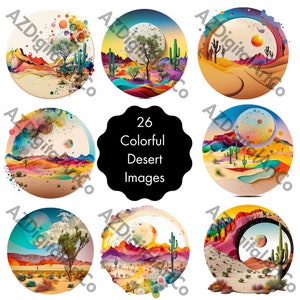 Desert Clipart - 26 kleurrijke woestijn in PNG-formaat - Instant download voor commercieel gebruik