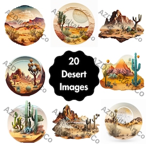 Woestijn Clipart - 20 woestijnlandschappen in PNG-formaat - direct downloaden voor commercieel gebruik