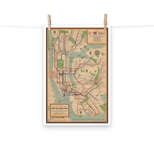 Classic New York City Subway Map Print, Poster, Wall Art, NYC, Unique, Gift